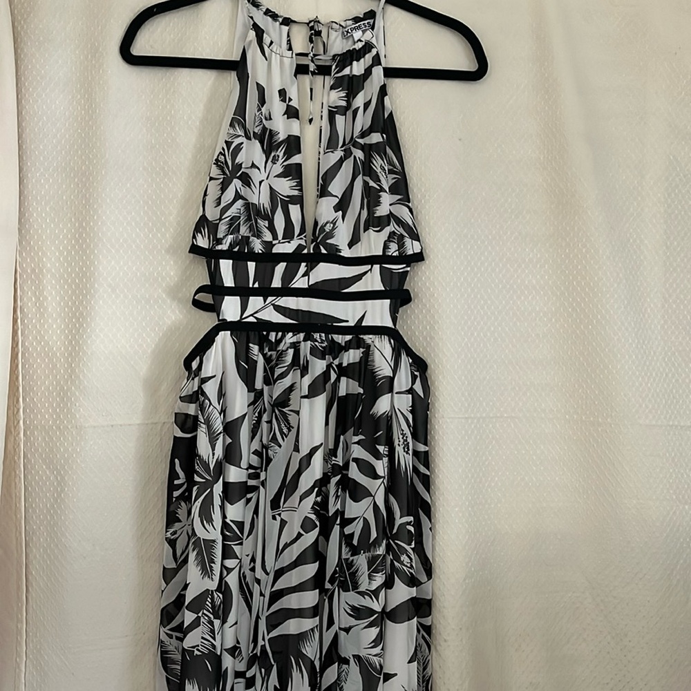 Express Beautiful Sheer Cut Out Maxi dress Size Medium